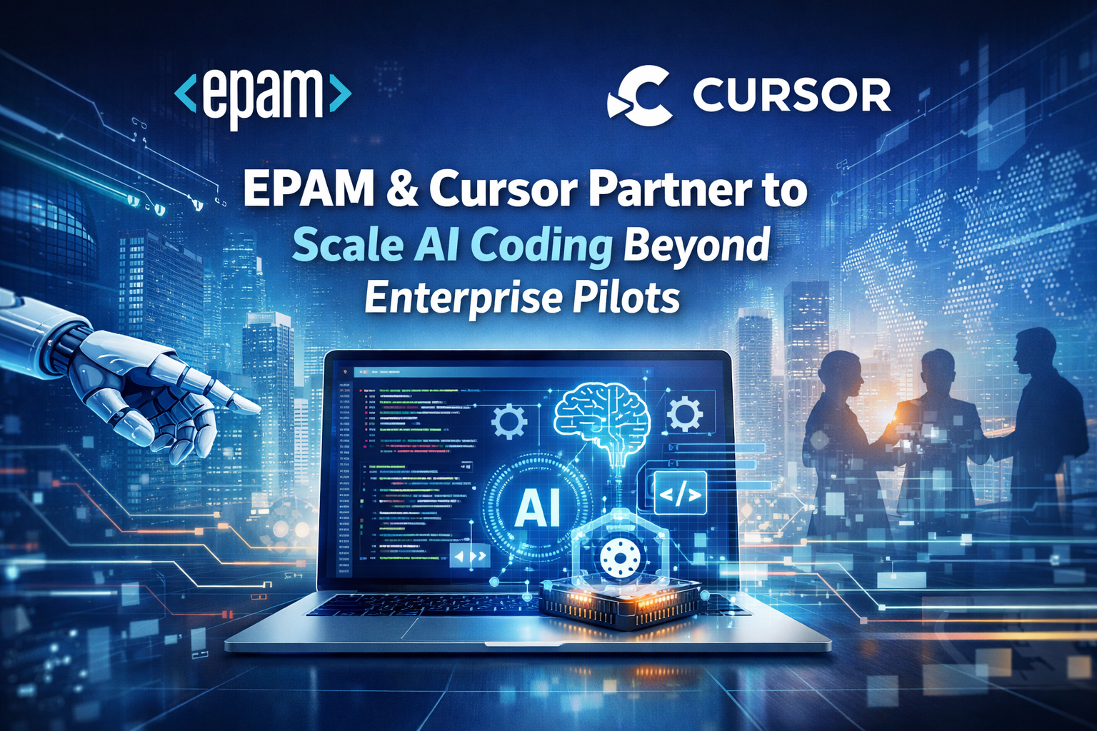 EPAM and Cursor AI coding partnership announcement banner
