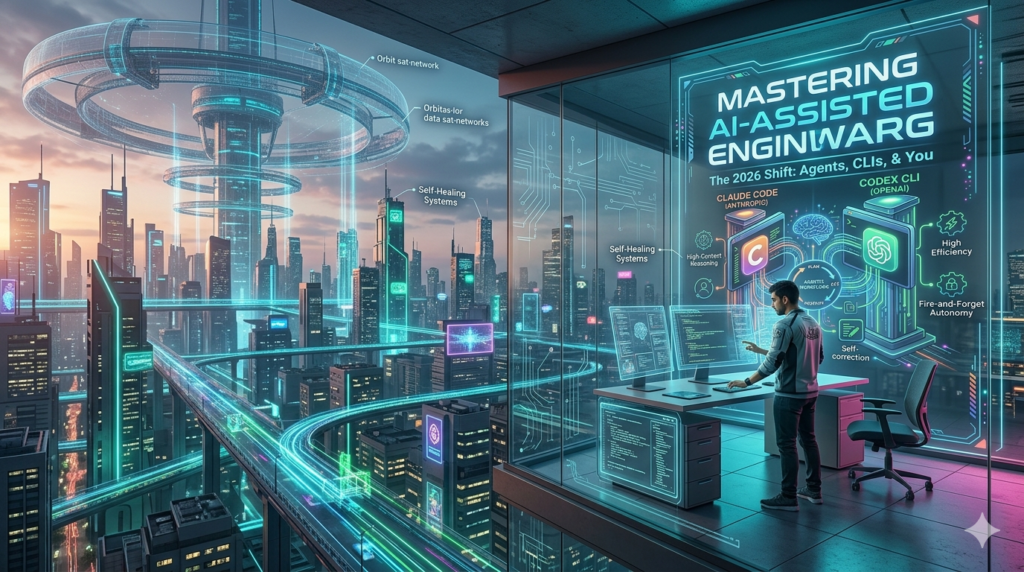 A developer using AI-assisted software engineering tools like Claude Code in a terminal to automate coding tasks.