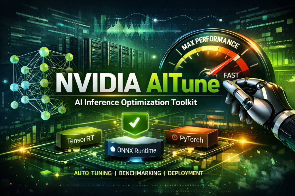 NVIDIA AITune AI inference optimization toolkit selecting fastest backend for PyTorch models with performance benchmarking