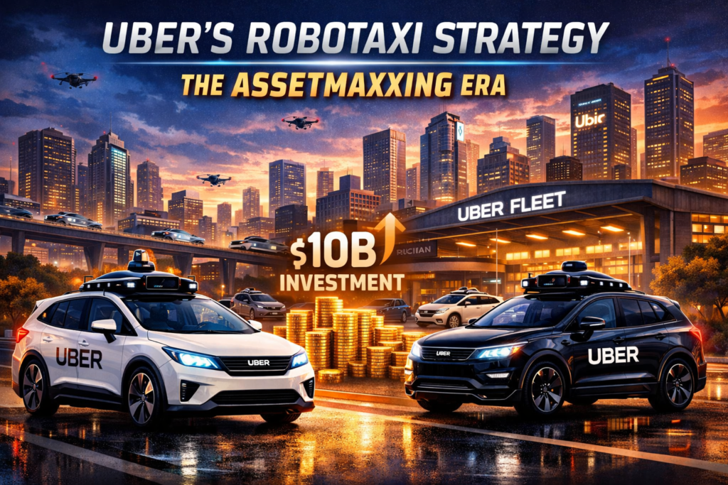 Uber robotaxi strategy showing autonomous vehicles and fleet ownership shift in 2026