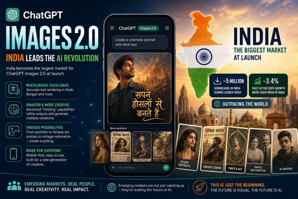 ChatGPT Images 2.0 adoption surges in India, highlighting growth in AI image generation across emerging markets.