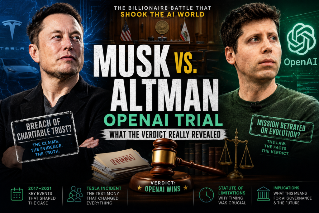 Elon Musk and Sam Altman during the Musk vs. Altman OpenAI trial over OpenAI's nonprofit conversion