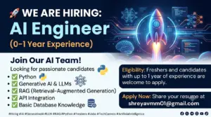 Join Our Team: We Are Hiring an AI Engineer (0–1 Year Experience)