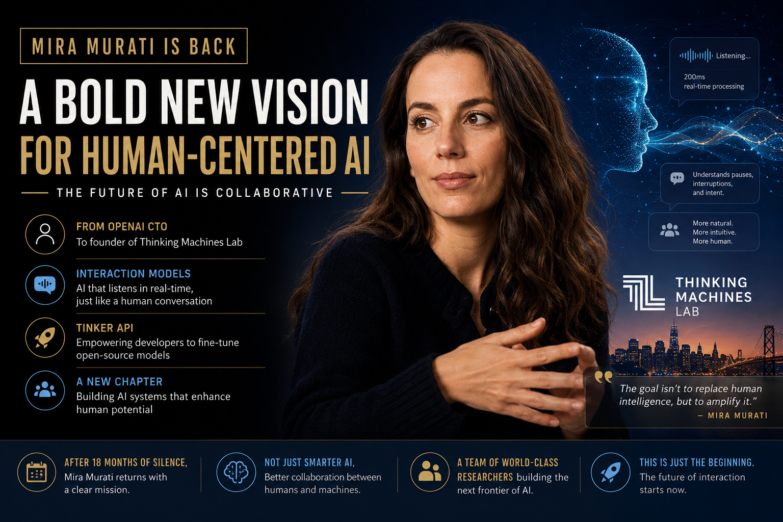Mira Murati discusses Thinking Machines Lab and the future of human-centered AI interaction models.