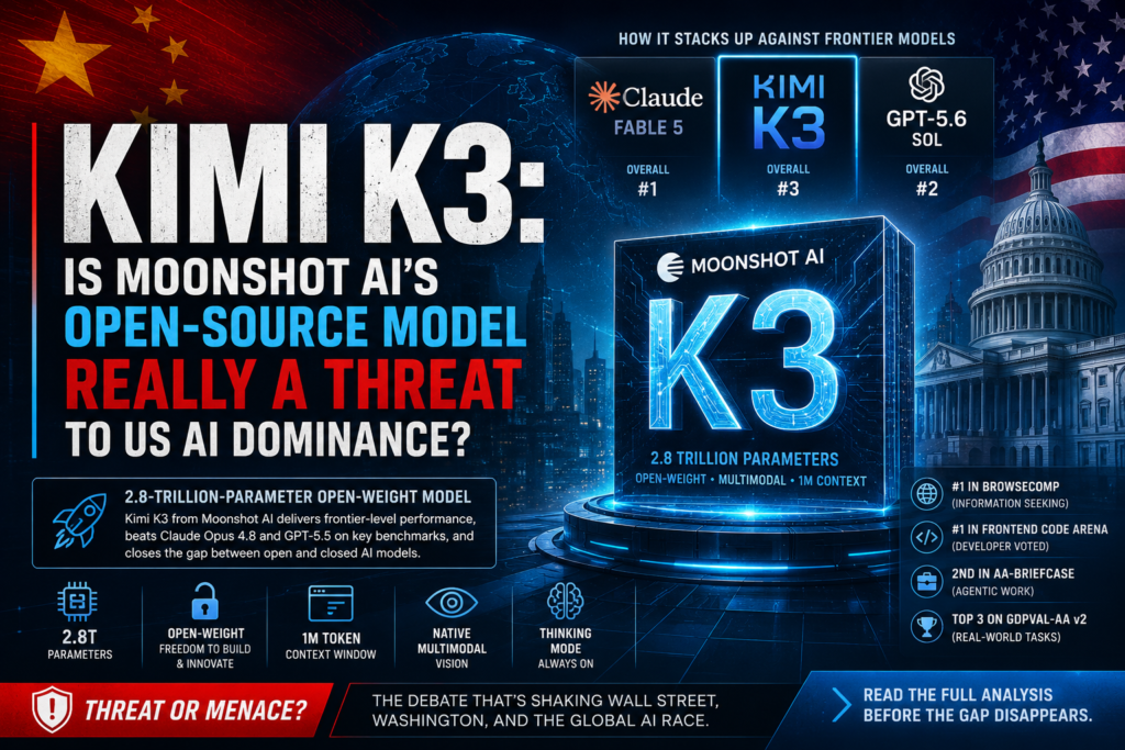 Kimi K3 open-weight AI model comparison with GPT and Claude benchmarks