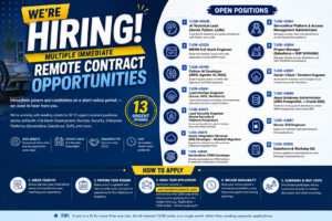We’re Hiring: Multiple Immediate Remote Contract Opportunities (C2C)