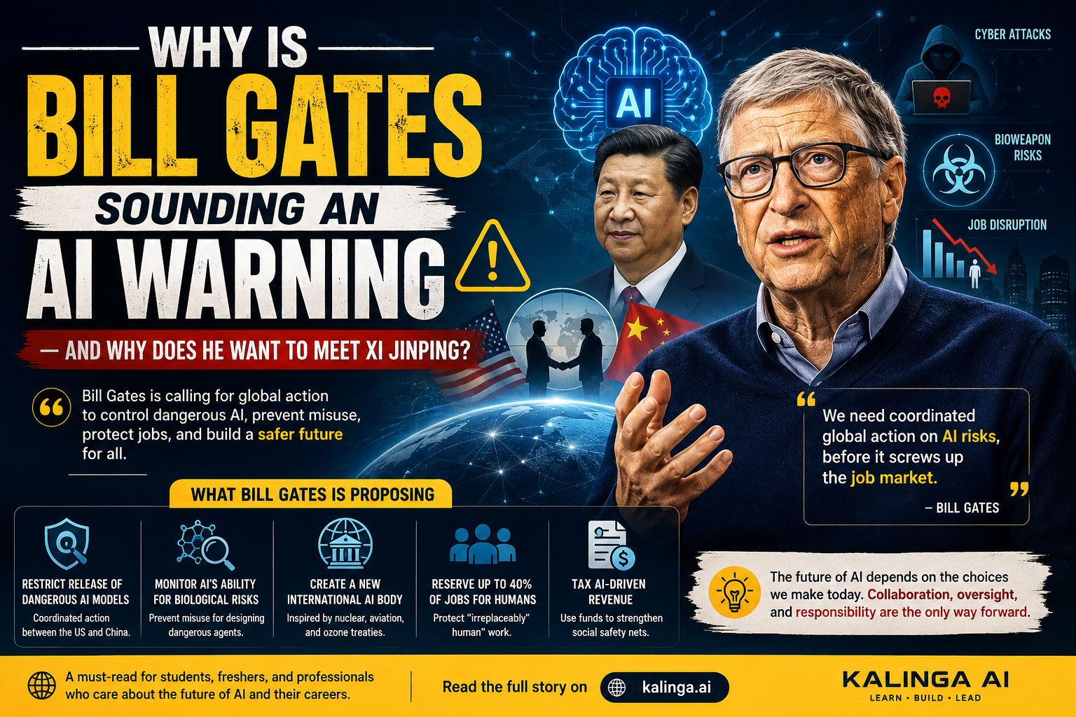 Bill Gates AI warning about AI risks and proposed meeting with Xi Jinping for global AI governance.