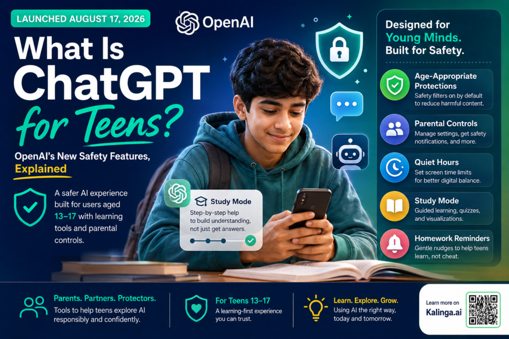 ChatGPT for Teens with OpenAI safety features, parental controls, and Study Mode