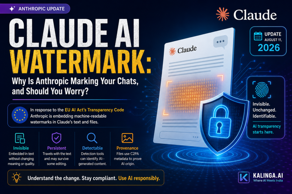 Claude AI watermark embedded in Anthropic-generated text and content