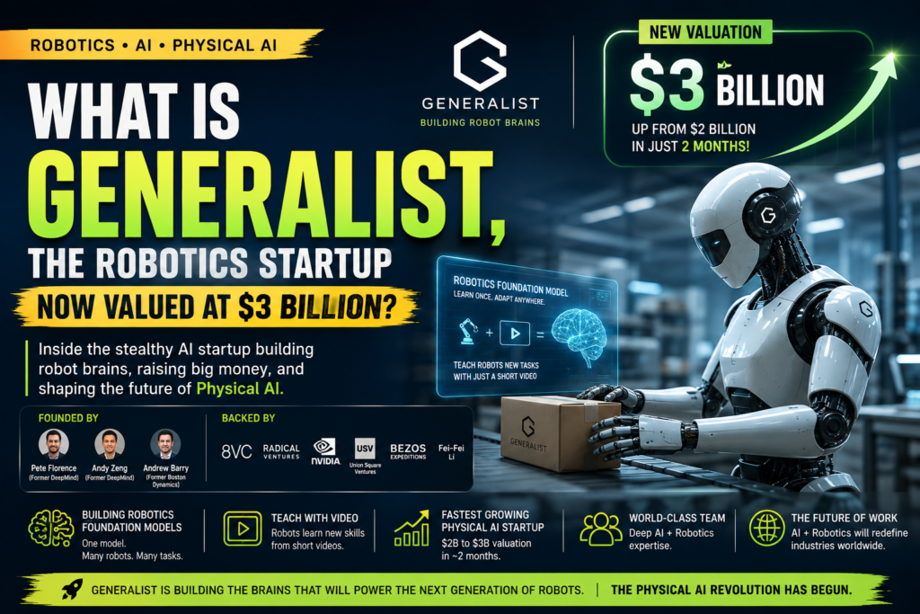 Generalist robotics startup valued at $3 billion with an AI-powered robot