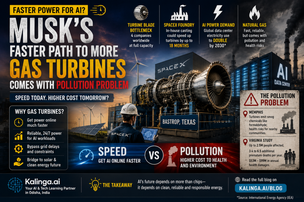 Gas turbines power AI data centers as faster energy deployment raises pollution and health concerns.