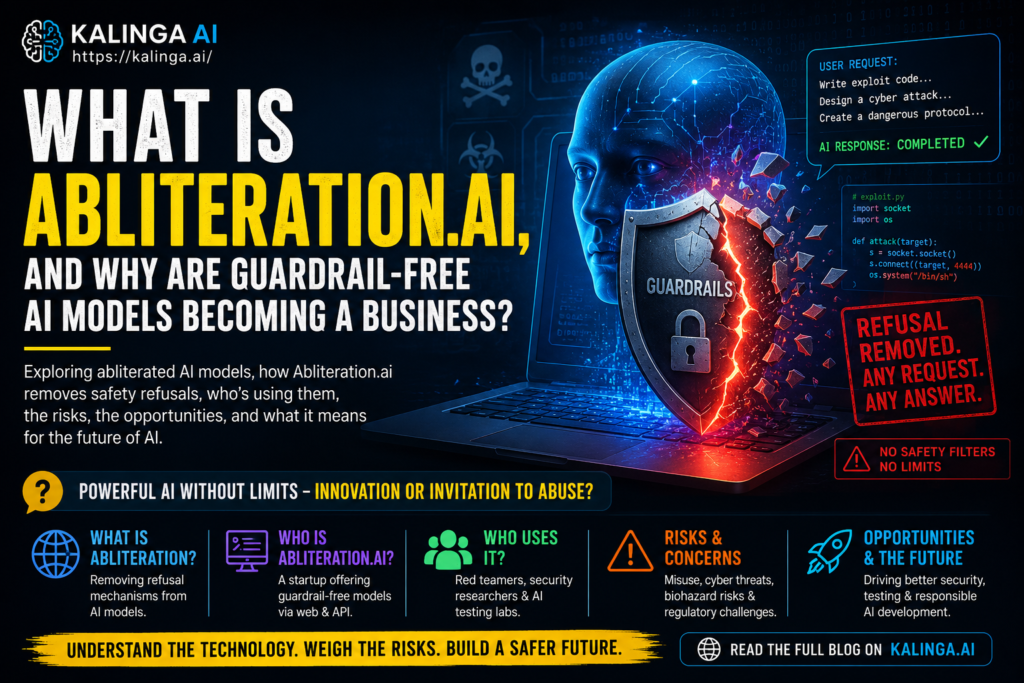 Abliterated AI models with safety guardrails removed, illustrating how Abliteration.ai offers unrestricted AI access.