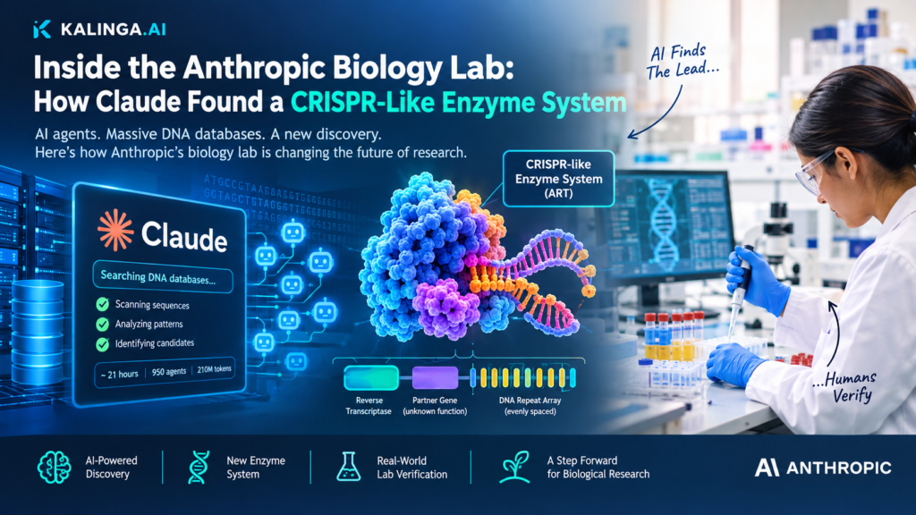 Anthropic biology lab using Claude agents to discover a CRISPR-like enzyme system in DNA sequences