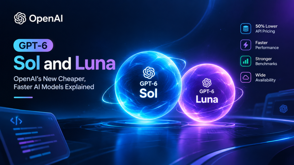 GPT-6 Sol and Luna OpenAI AI models with faster performance and lower API pricing.