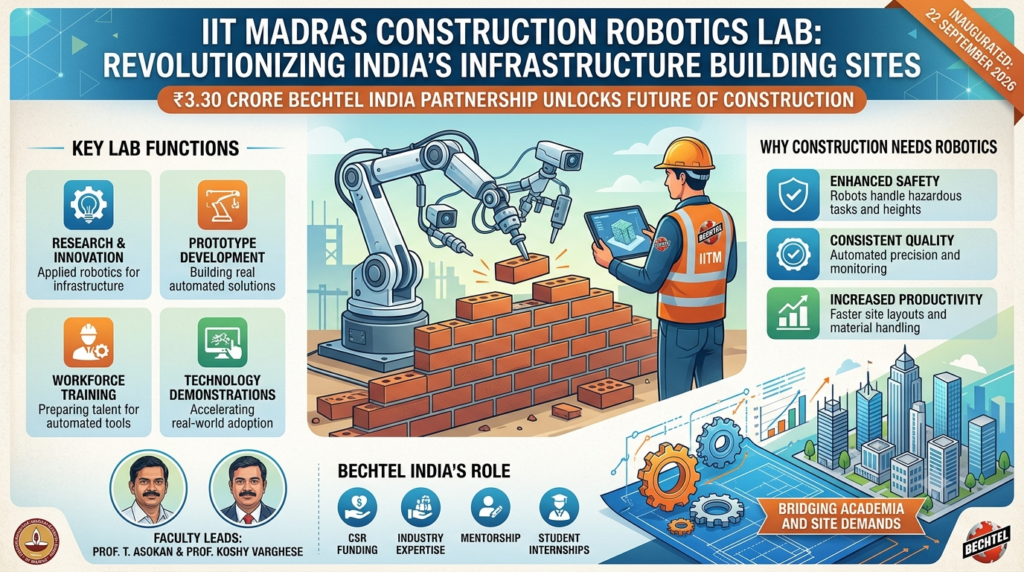 IIT Madras construction robotics lab showcasing robots and automation for future construction