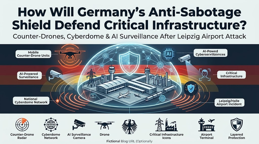 Germany anti-sabotage shield combines counter-drone systems, AI surveillance and cyber defence to protect critical infrastructure.