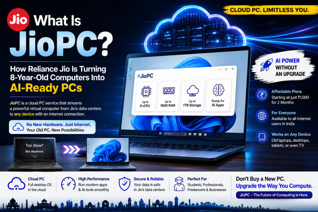 JioPC cloud PC turning an old computer into an AI-ready PC through cloud computing