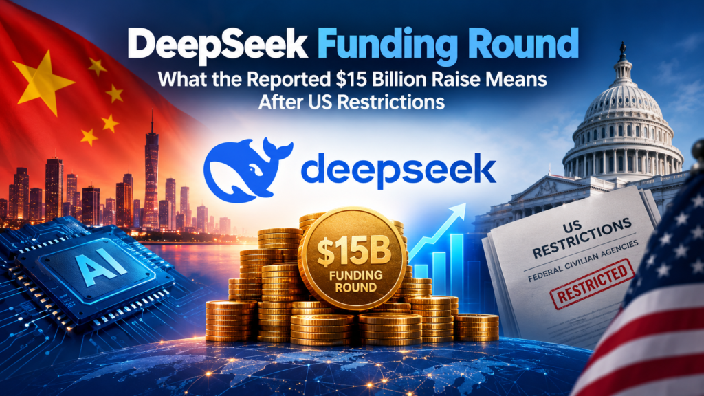 DeepSeek funding round reportedly reaches $15 billion as US restrictions target federal government use of its AI technology.