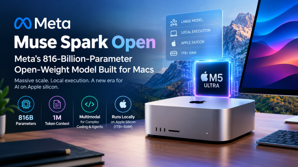 Meta Muse Spark Open AI model with 816 billion parameters designed for local execution on Apple silicon Macs.
