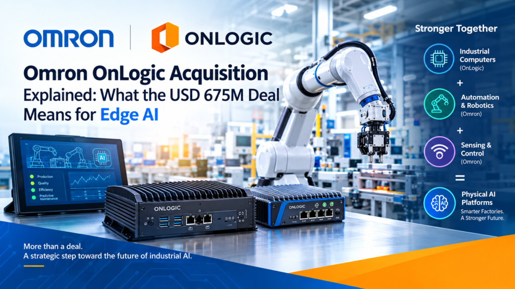 Omron OnLogic acquisition bringing industrial computers and edge AI technology to smart factories and robotics.